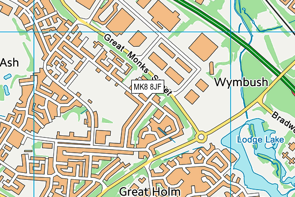 MK8 8JF map - OS VectorMap District (Ordnance Survey)