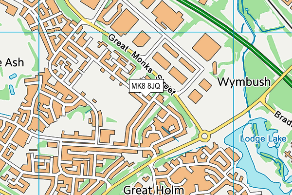 MK8 8JQ map - OS VectorMap District (Ordnance Survey)