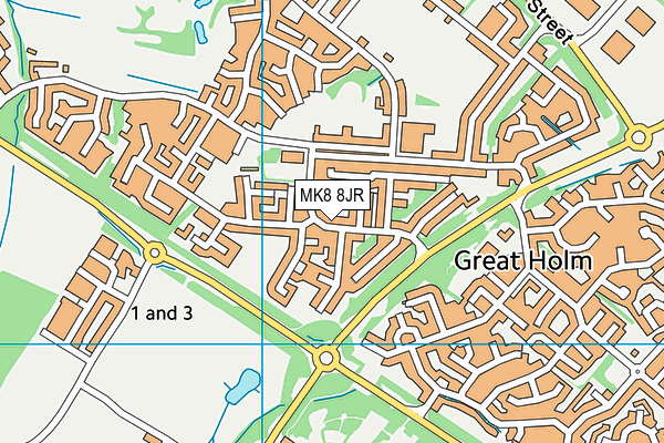 MK8 8JR map - OS VectorMap District (Ordnance Survey)