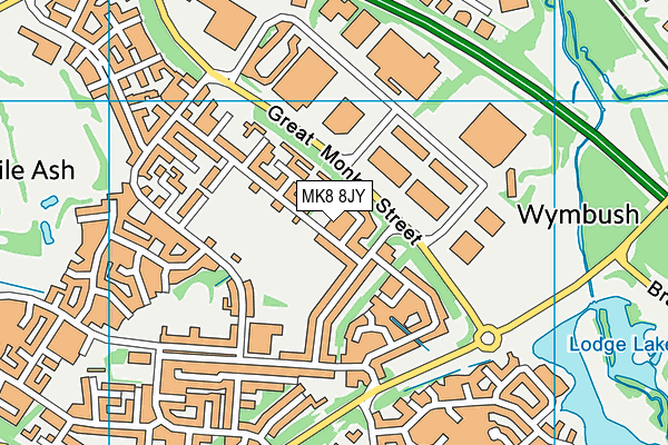 MK8 8JY map - OS VectorMap District (Ordnance Survey)