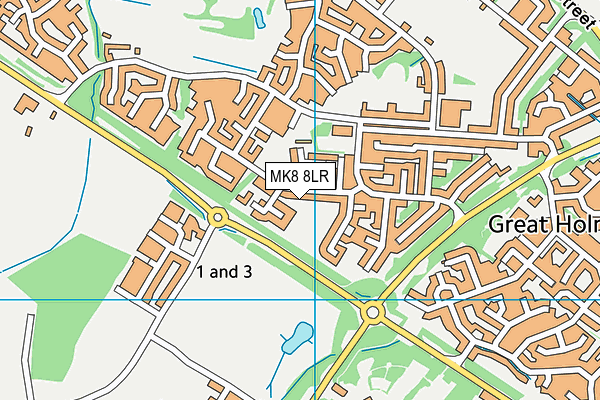 MK8 8LR map - OS VectorMap District (Ordnance Survey)