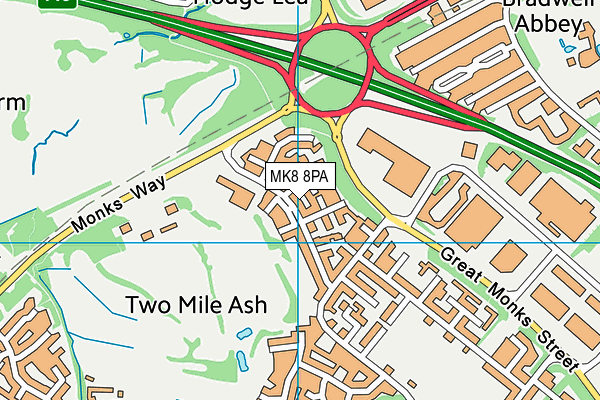 MK8 8PA map - OS VectorMap District (Ordnance Survey)