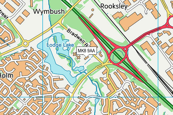 MK8 9AA map - OS VectorMap District (Ordnance Survey)