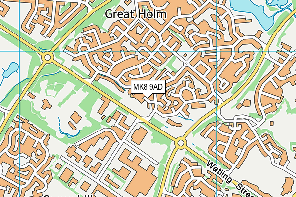 MK8 9AD map - OS VectorMap District (Ordnance Survey)