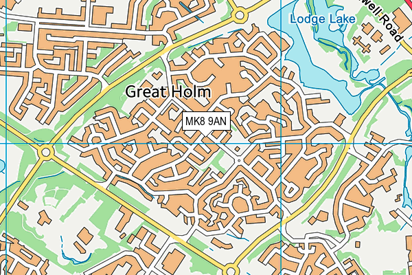 MK8 9AN map - OS VectorMap District (Ordnance Survey)