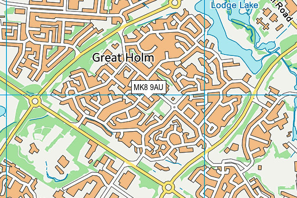 MK8 9AU map - OS VectorMap District (Ordnance Survey)