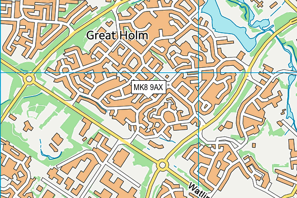 MK8 9AX map - OS VectorMap District (Ordnance Survey)