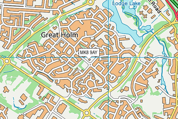 MK8 9AY map - OS VectorMap District (Ordnance Survey)