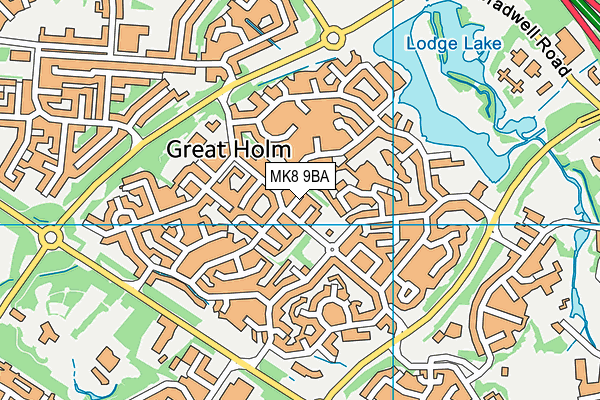 MK8 9BA map - OS VectorMap District (Ordnance Survey)