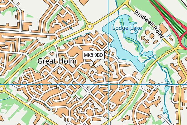 MK8 9BD map - OS VectorMap District (Ordnance Survey)