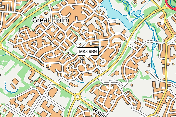 MK8 9BN map - OS VectorMap District (Ordnance Survey)