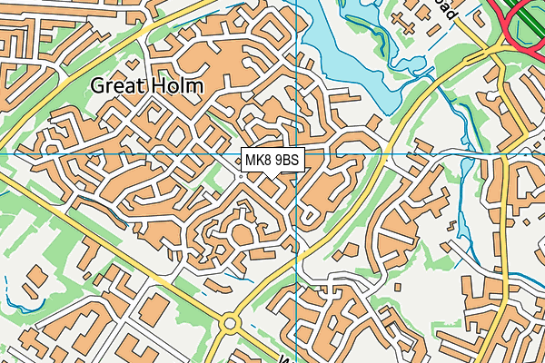 MK8 9BS map - OS VectorMap District (Ordnance Survey)