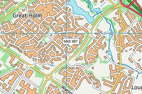 MK8 9BT map - OS VectorMap District (Ordnance Survey)