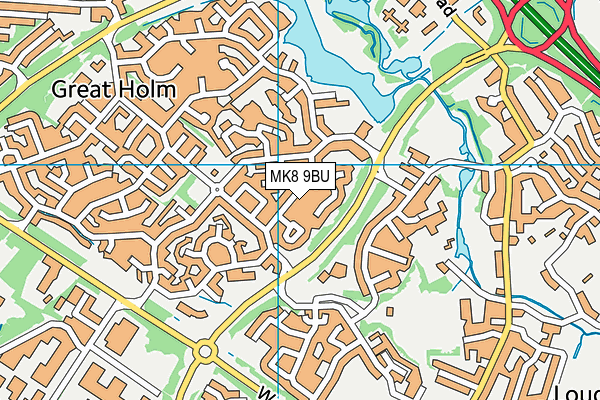 MK8 9BU map - OS VectorMap District (Ordnance Survey)