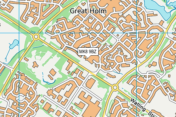 MK8 9BZ map - OS VectorMap District (Ordnance Survey)