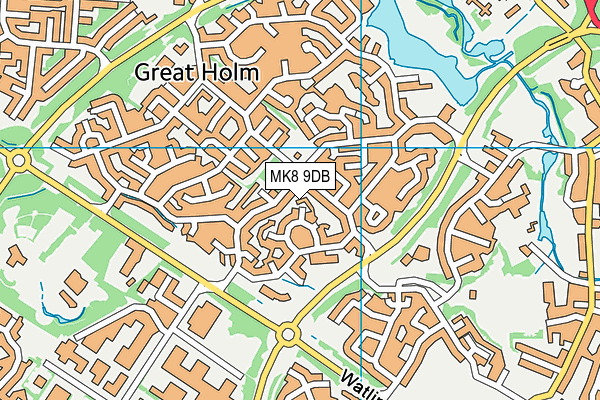 MK8 9DB map - OS VectorMap District (Ordnance Survey)