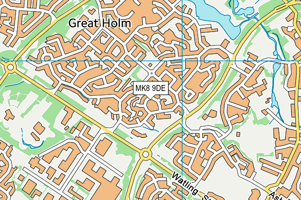 MK8 9DE map - OS VectorMap District (Ordnance Survey)