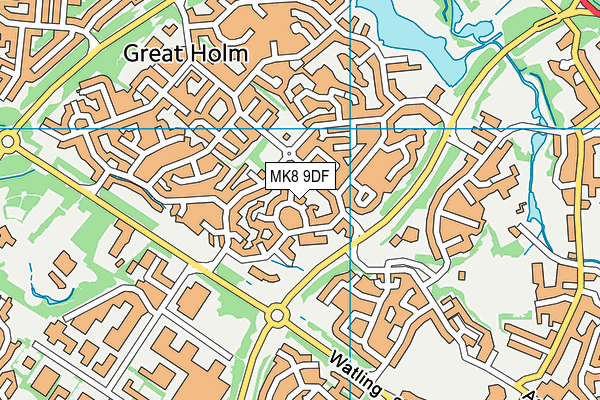 MK8 9DF map - OS VectorMap District (Ordnance Survey)