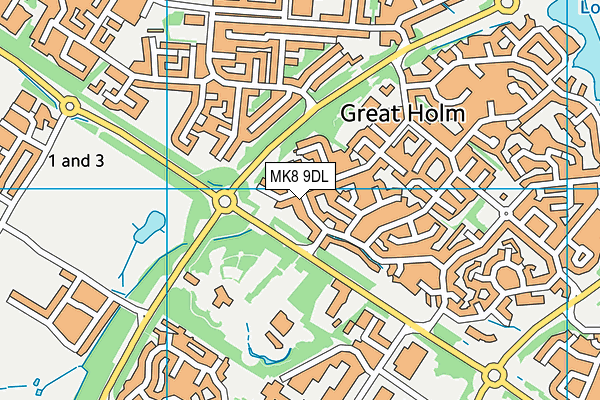 MK8 9DL map - OS VectorMap District (Ordnance Survey)