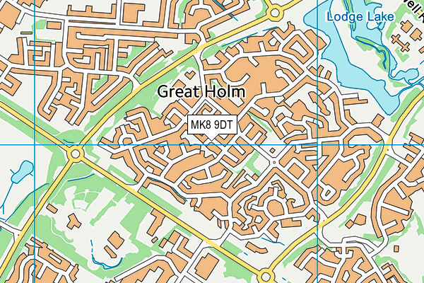 MK8 9DT map - OS VectorMap District (Ordnance Survey)