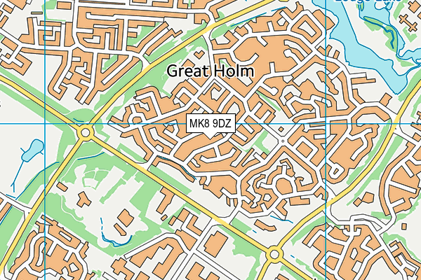 MK8 9DZ map - OS VectorMap District (Ordnance Survey)