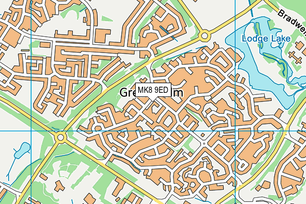 MK8 9ED map - OS VectorMap District (Ordnance Survey)