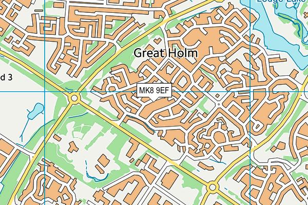 MK8 9EF map - OS VectorMap District (Ordnance Survey)