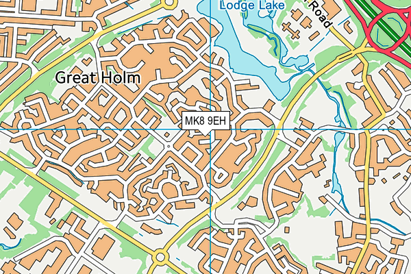 MK8 9EH map - OS VectorMap District (Ordnance Survey)