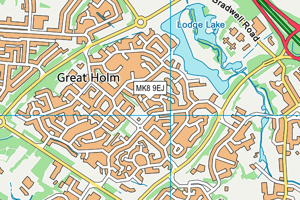 MK8 9EJ map - OS VectorMap District (Ordnance Survey)