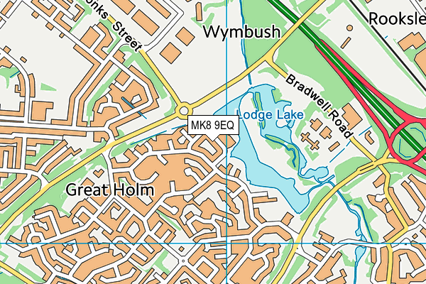 MK8 9EQ map - OS VectorMap District (Ordnance Survey)