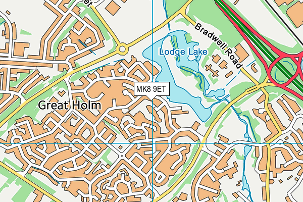 MK8 9ET map - OS VectorMap District (Ordnance Survey)