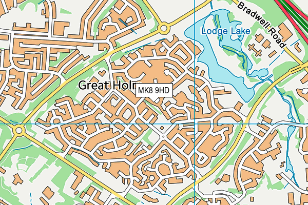 MK8 9HD map - OS VectorMap District (Ordnance Survey)