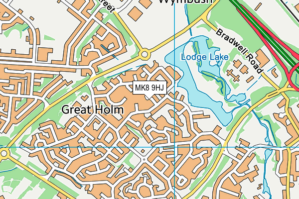 MK8 9HJ map - OS VectorMap District (Ordnance Survey)