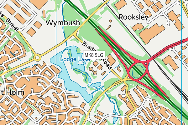 MK8 9LG map - OS VectorMap District (Ordnance Survey)