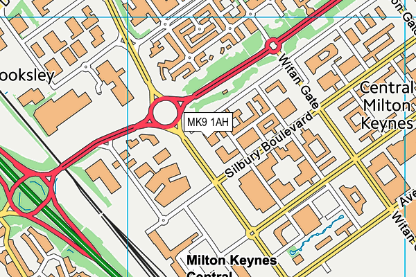 MK9 1AH map - OS VectorMap District (Ordnance Survey)