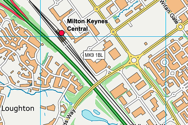 MK9 1BL map - OS VectorMap District (Ordnance Survey)