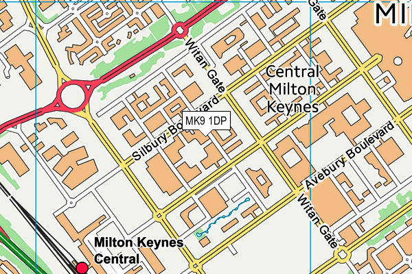 MK9 1DP map - OS VectorMap District (Ordnance Survey)