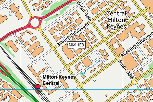 MK9 1EB map - OS VectorMap District (Ordnance Survey)