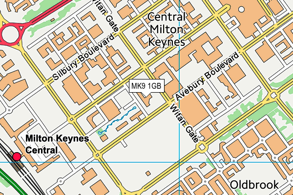 MK9 1GB map - OS VectorMap District (Ordnance Survey)