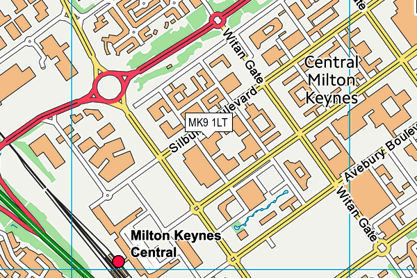 MK9 1LT map - OS VectorMap District (Ordnance Survey)