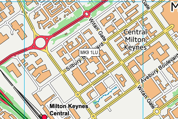 MK9 1LU map - OS VectorMap District (Ordnance Survey)