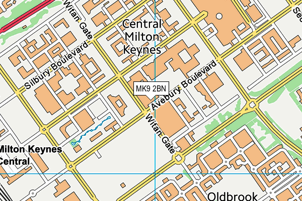 MK9 2BN map - OS VectorMap District (Ordnance Survey)
