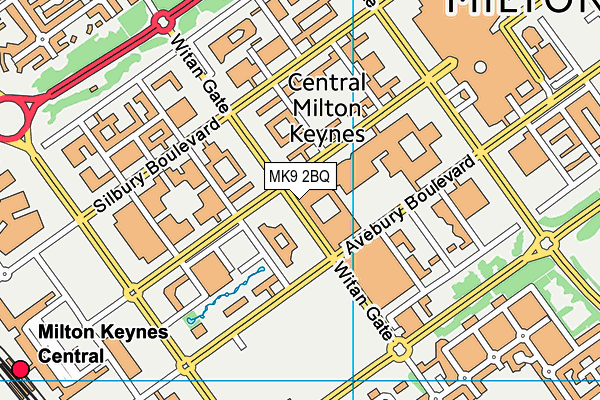 MK9 2BQ map - OS VectorMap District (Ordnance Survey)