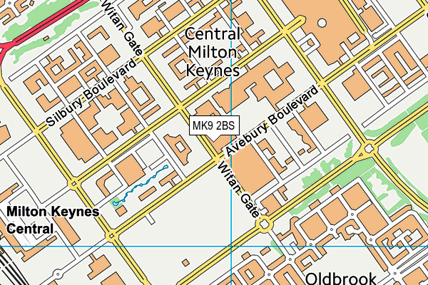 MK9 2BS map - OS VectorMap District (Ordnance Survey)