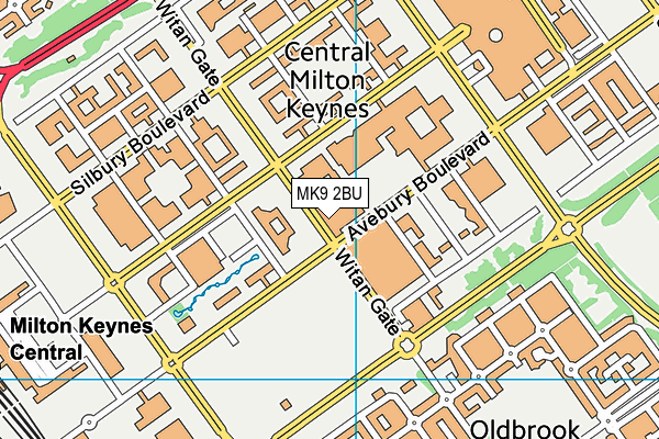 MK9 2BU map - OS VectorMap District (Ordnance Survey)