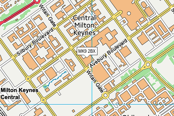 MK9 2BX map - OS VectorMap District (Ordnance Survey)