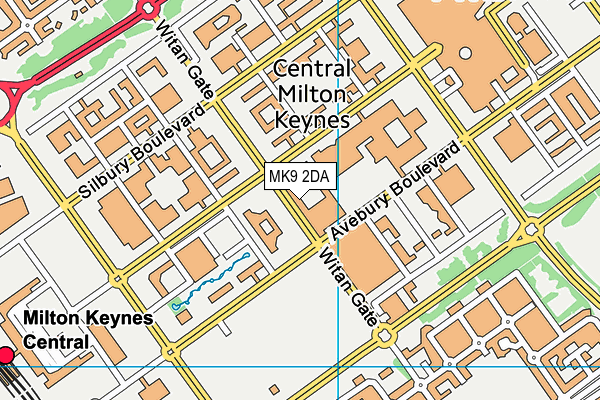 MK9 2DA map - OS VectorMap District (Ordnance Survey)