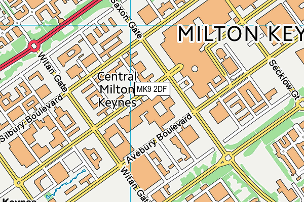 MK9 2DF map - OS VectorMap District (Ordnance Survey)