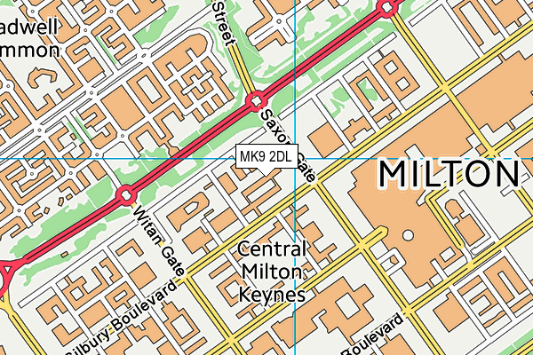 MK9 2DL map - OS VectorMap District (Ordnance Survey)