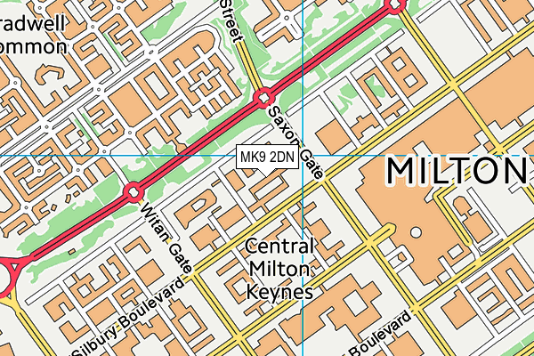 MK9 2DN map - OS VectorMap District (Ordnance Survey)